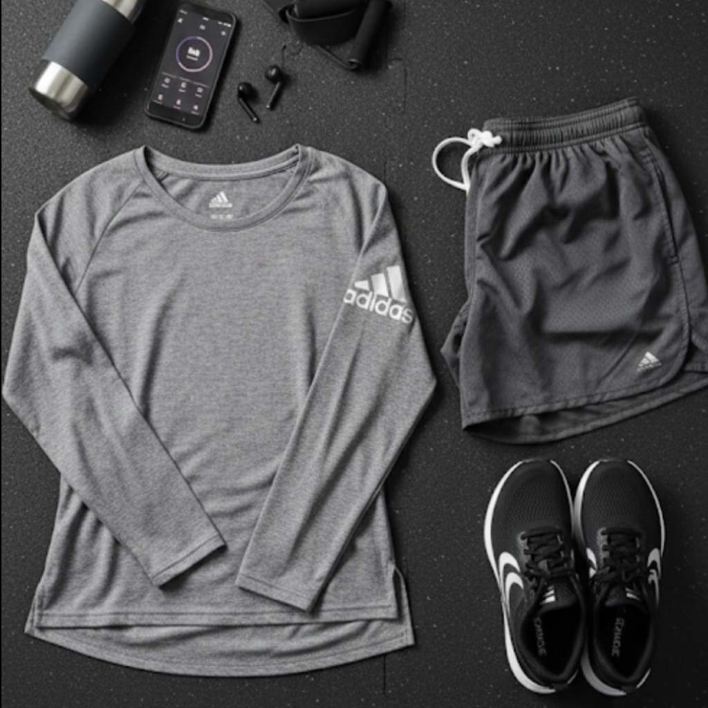 Adidas Climalite Performance Long Sleeve Shirt | Grey | Large
